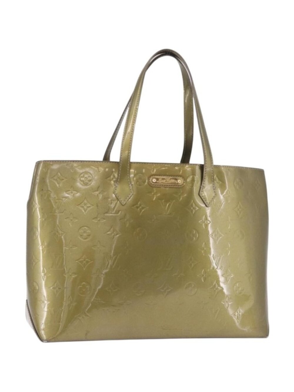 LOUIS VUITTON Monogram Vernis Wilshire GM Tote Bag Gris Art Deco